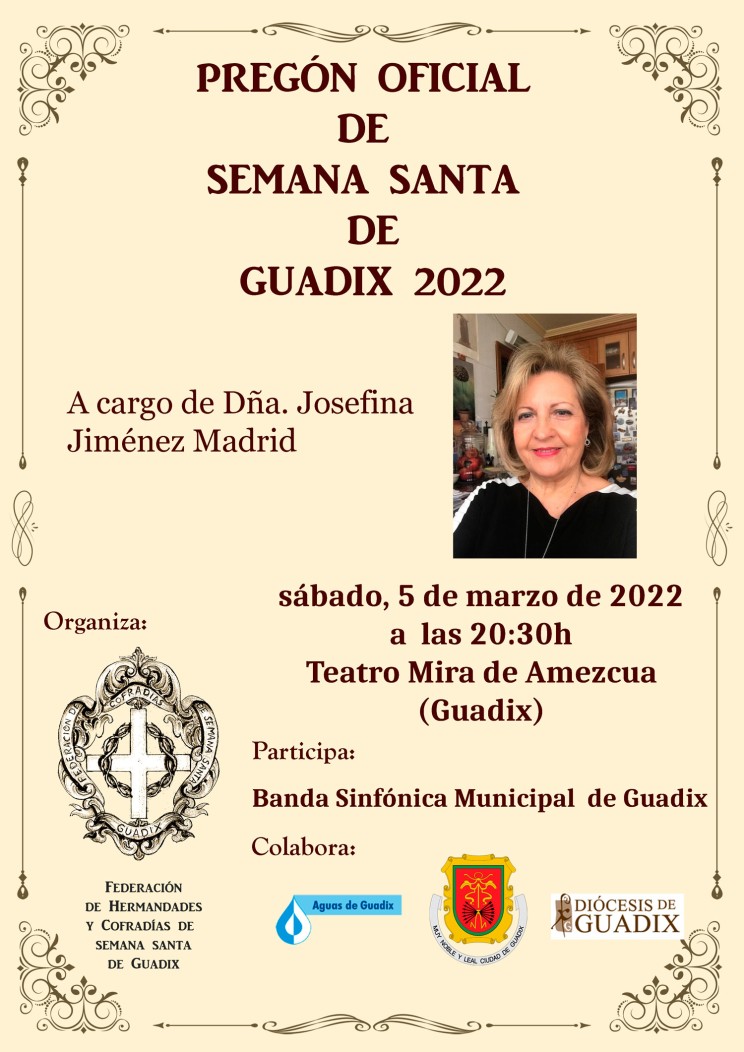Pregón Oficial de Semana Santa de Guadix /  5 de marzo de 2022