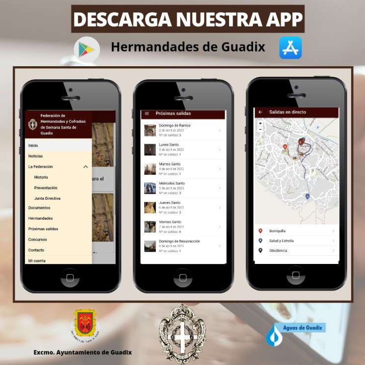 Descarga nuestra App oficial desde la tienda de descarga de Android y Apple para conocer todas las novedades de nuestra Semana Santa para el año 2023