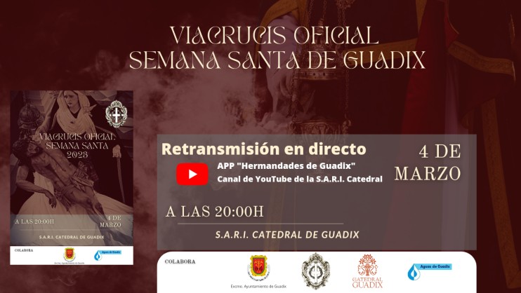 Retransmisión en directo del Viacrucis oficial de Semana Santa de Guadix 2023 a partir de las 20:30h