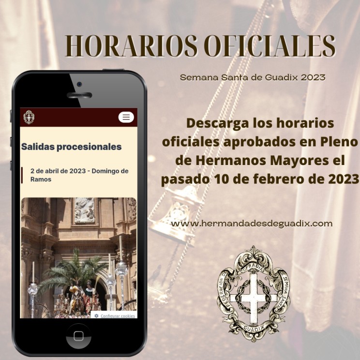 APROBADOS LOS HORARIOS E ITINERARIOS DE LA SEMANA SANTA 2023