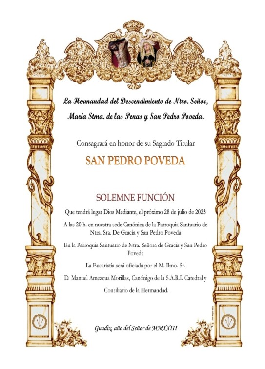 28 de julio de 2023, Solemne Consagración en honor a San Pedro Proveda