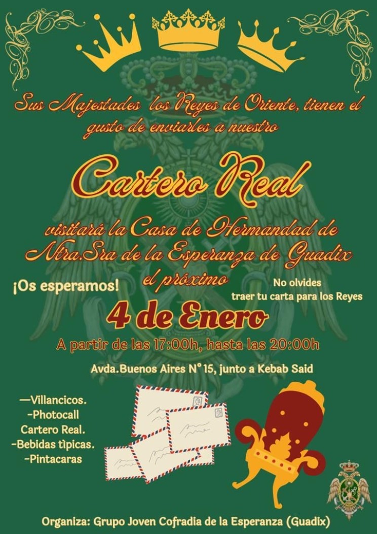 Visita del Cartero Real de SS.MM. los Reyes Magos a Guadix