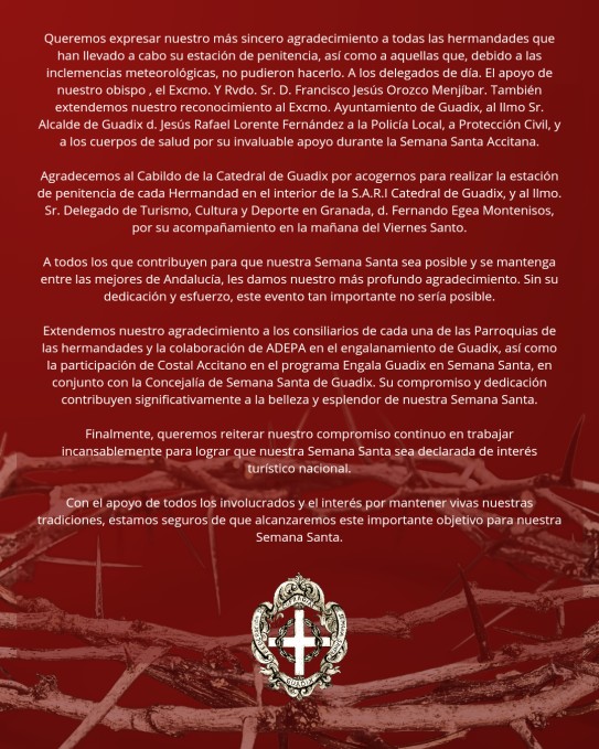Celebrando la Semana Santa de Guadix.