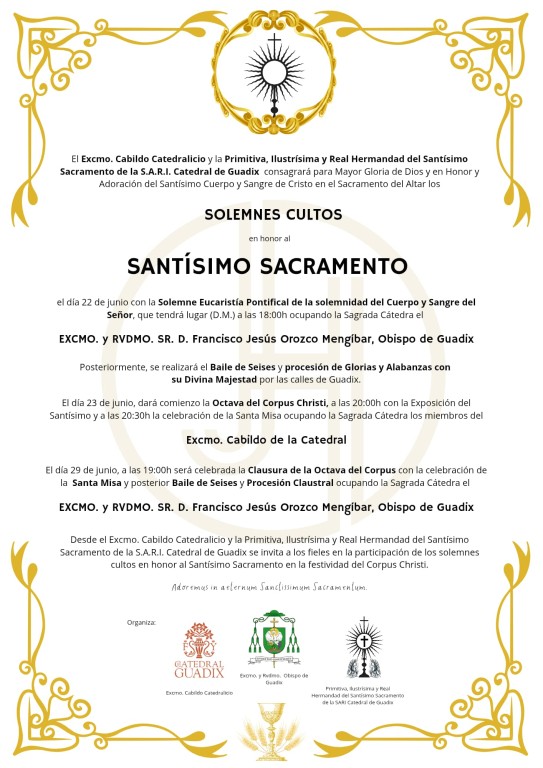 Solemnes Cultos al Santísimo Sacramento - S.A.R.I. Catedral de Guadix