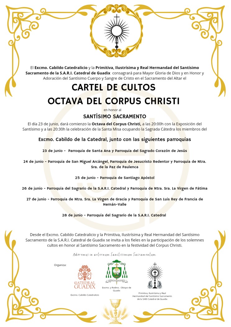 Cartel de Cultos – Octava del Corpus Christi - S.A.R.I. Catedral de Guadix