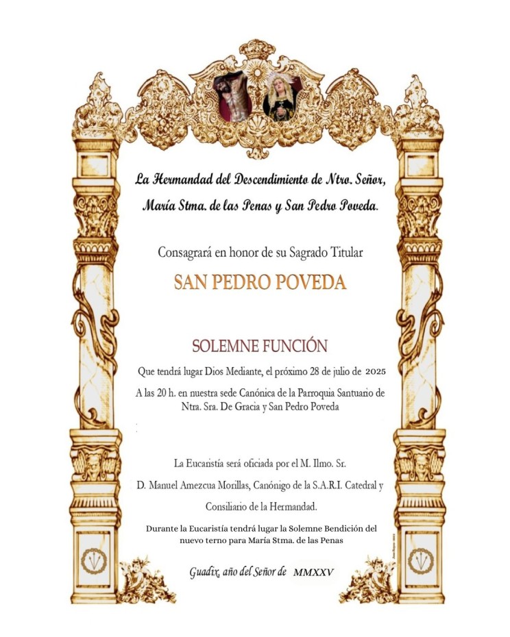 Solemne Función en Honor a San Pedro Poveda