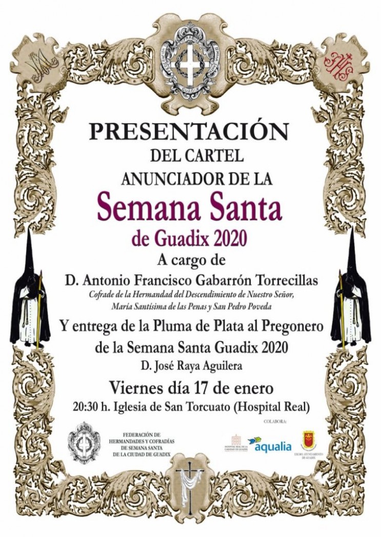 Recordamos que El próximo 17 de enero se presentará el cartel oficial de la Semana Santa accitana, cartel que resultó ganador del concurso celebrado por la Federación de Hermandades y Cofradías de Guadix