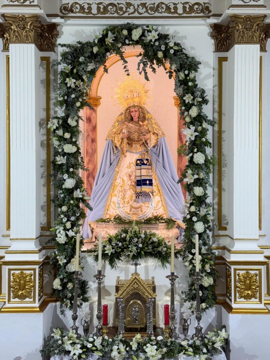 Celebración de la festividad litúrgica de María Refugio de Pecadores en la Hermandad de la Flagelación y Refugio
